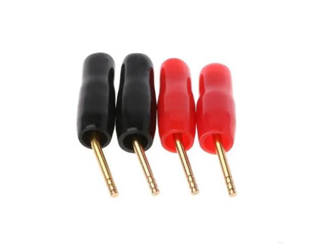 4 Pcs Wire Pin Terminal Plug Banana Plugs Speaker Screw Lock Cable Connectors