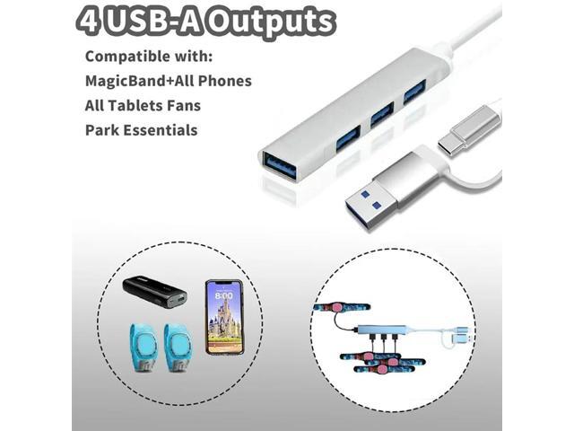 Multi USB C Hub With USB A Port Multifunctional Charger Adapter For Phone watch For Travel Trip