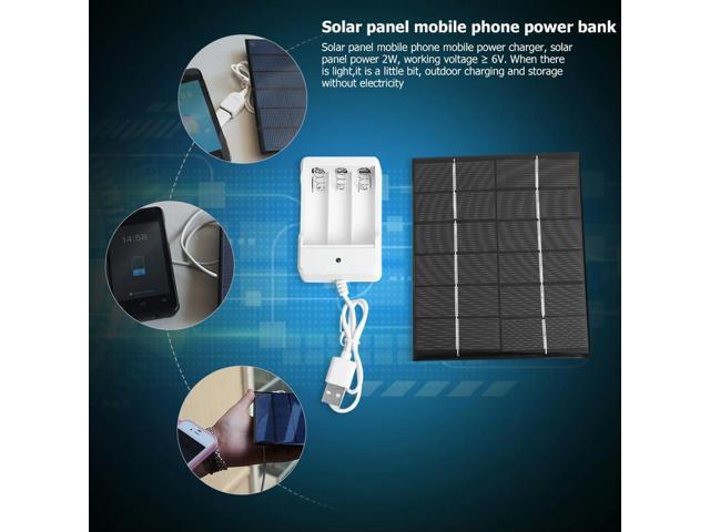 2W 6V Solar Panel for Power Bank Phone Charger AA Rechargeable Charger Phone Portable Flexible Power