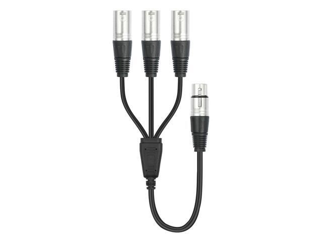 3Pin XLR Splitter Foil+Braided Shielded Audio Cable Adaptor Rust Proof Balanced XLR Mic Cord for Mixer Microphone Amplifier