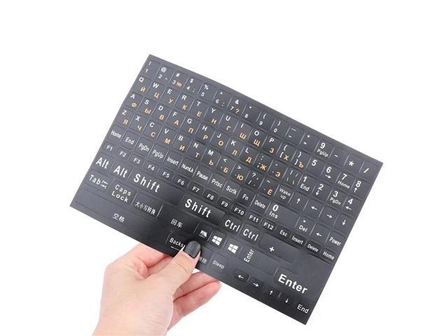 2Pc Full Size Russian Keyboard Stickers Letter Alphabet Layout Sticker Key For Laptop Desktop PC Russian -Orange Letters