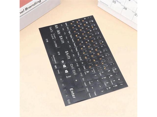 2Pc Full Size Russian Keyboard Stickers Letter Alphabet Layout Sticker Key For Laptop Desktop PC Russian -Orange Letters