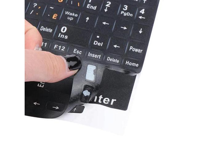 2Pc Full Size Russian Keyboard Stickers Letter Alphabet Layout Sticker Key For Laptop Desktop PC Russian -Orange Letters