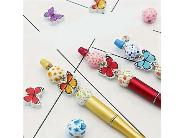 Beadable Pens Bulk With Colorful Silicone Beads For DIY Pen Making Kit For Women Kids Students Office School