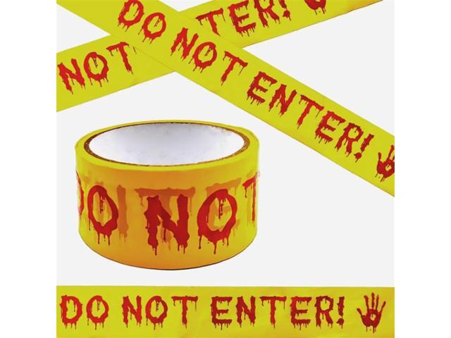 Halloween Decorations Caution Tape,Do Not Enter Scary Caution Tape Roll Outdoor Spooky DIY Decorative Accessory 1Pcs