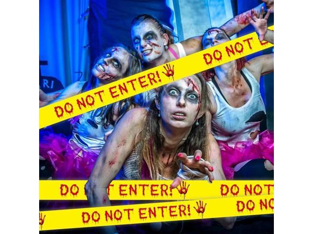 Halloween Decorations Caution Tape,Do Not Enter Scary Caution Tape Roll Outdoor Spooky DIY Decorative Accessory 1Pcs