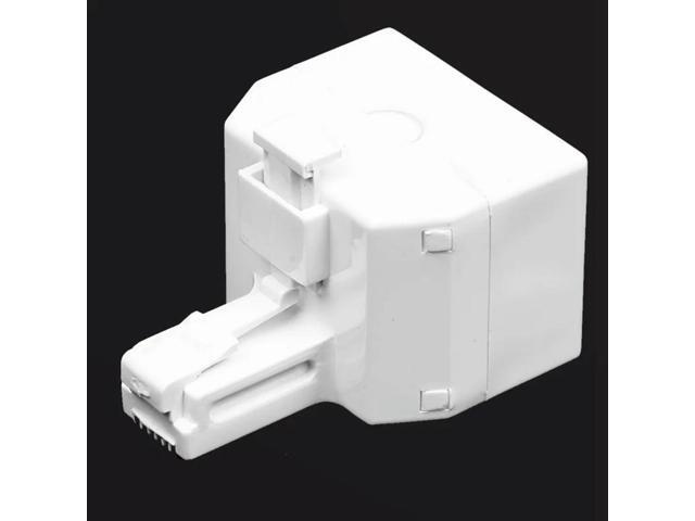 4X 2-Way 6P4C RJ11 Modular Phone Telephone Wall Adapter And Splitter For Landline Telephone