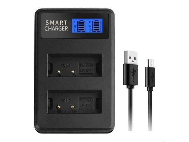 Rapid LP-E17 Dual Channel LCD USB for EOS T6i 750D 800D 200D Camera Stay Powered for Travel