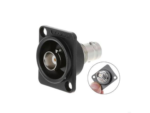 D-Type Double BNC Plug Connector Chassis Panel Mount Adapter o Monitoring Pa