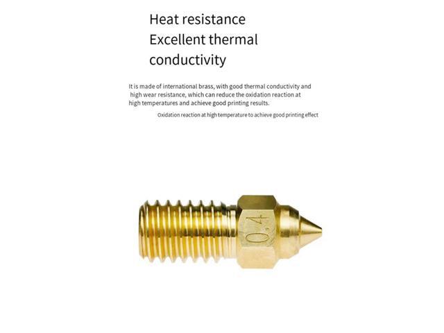 5PCS 3D Printer Brass Nozzle For Ender-7/Spider/Ender3v3 SE High Speed High Hardness 0.4Mm Brass Nozzle