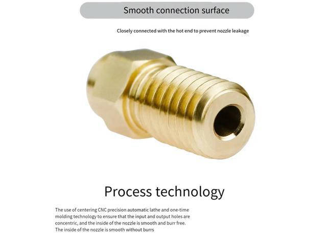 5PCS 3D Printer Brass Nozzle For Ender-7/Spider/Ender3v3 SE High Speed High Hardness 0.4Mm Brass Nozzle