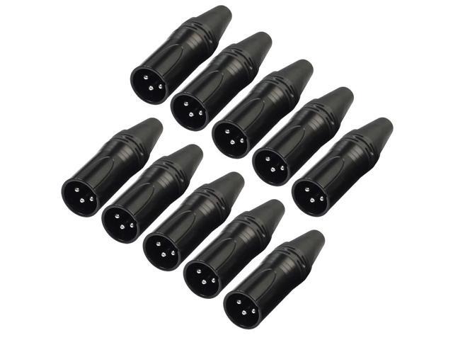 XLR 3Pin Male DIY Audio Cable Microphone Connector Full Copper Plated Solder Plug for MIC Adapter Accessories