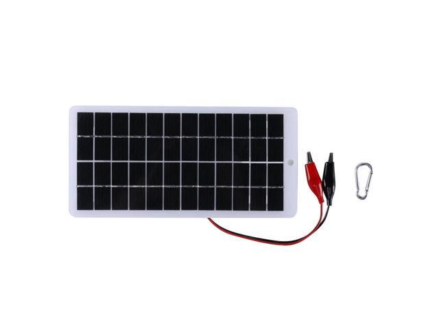 10W Solar Charger with Carabiner 12V Cells Power Bank Polysilicon Solar Charger Plate Portable for Outdoor Lamp Pump