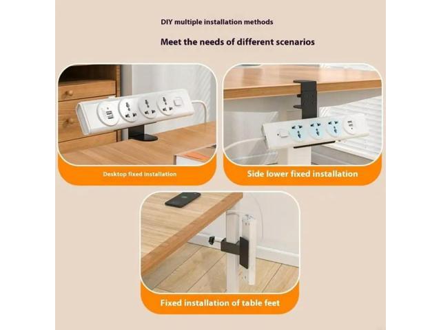 Mount with Adjustable Desk Clamp Secure Under Desk Solution for 0.39-1.96inch Tabletops Black