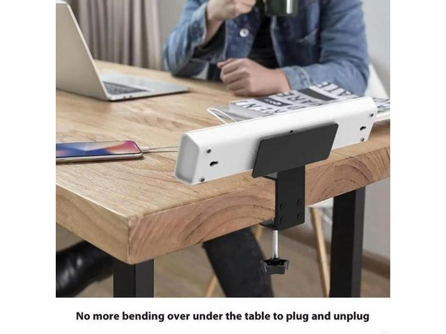Mount with Adjustable Desk Clamp Secure Under Desk Solution for 0.39-1.96inch Tabletops Black