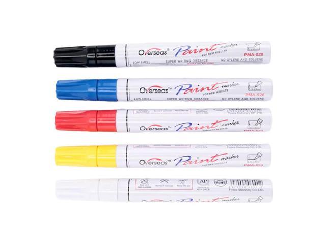 Paint Marker Pens - 5 Colors Permanent Oil Based Paint Markers, Medium Tip, Quick Dry And Waterproof Marker