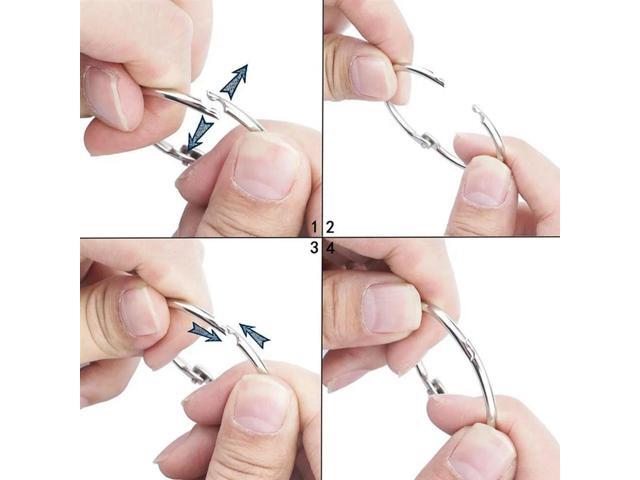 60 PCS Loose Leaf Binder Rings 1-Inch Office Book Rings, Nickel Plated Steel Binder Rings, Key Rings, l Book Rings