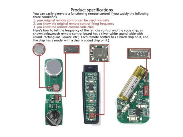 6 Pcs Universal 4 Key Buttons Garage Door Opener Remote Control Duplicator Garage Gate Door Remote Control 433MHZ
