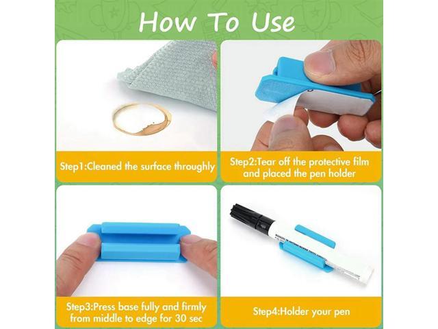 12PCS Blue Silicone Pen Holder Is Suitable For Marker Pens, Pencils Sticky Silicone Pen Holder On The Desktop.