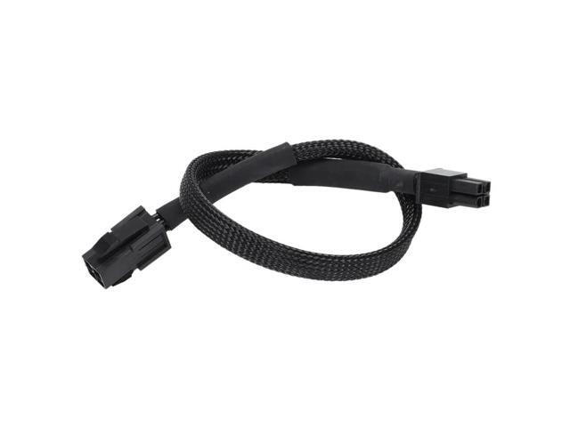 8X Sleeved ATX 4 Pin P4 Male To ATX P4 Female CPU Power Extension Cable Black