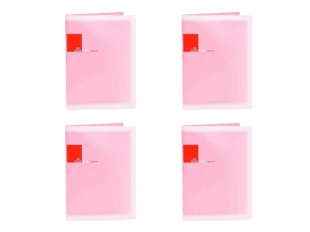 4X Plastic A5 Paper 20 Pockets File Document Folder Holder, Pink