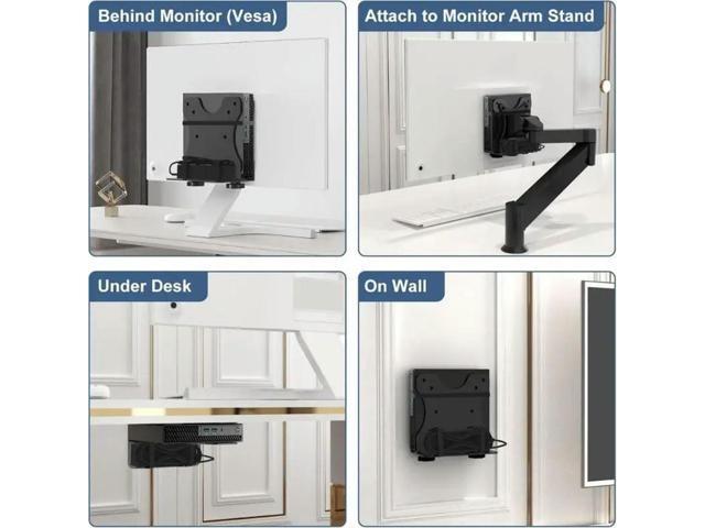 Small PC Mount Computer Holder Wall Mount Easy Installation Space Saving Computer Mount Under Desk Mount Adapter
