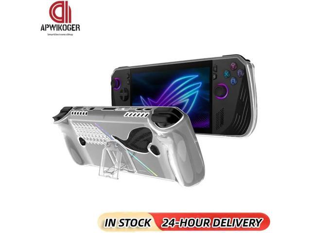 For ROG Ally X Game Console TPU Transparent Protective Cover Shockproof Soft Protector Shell Sleeve with Bracket