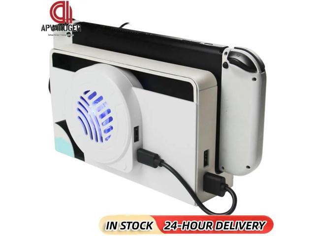Charger Dock with Light Game Console Base Dock Cooling Fan Radiator Base for Nintendo Switch OLED Accessories