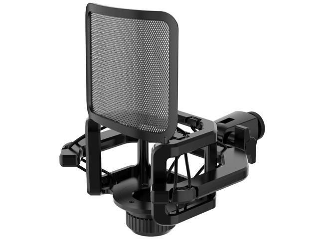 Microphone Shock Mount With Microphone Filter Windscreen Reduce Noise Anti Vibration Screen Stable Easy Install