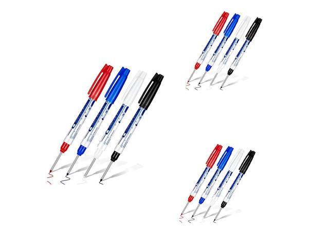 12 Pcs Deep Reach Markers Long Nose Marker Waterproof Deep Hole Marker 30 Mm Reach Permanent Markers, 4 Colors