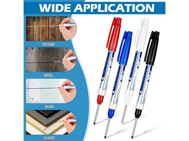 12 Pcs Deep Reach Markers Long Nose Marker Waterproof Deep Hole Marker 30 Mm Reach Permanent Markers, 4 Colors