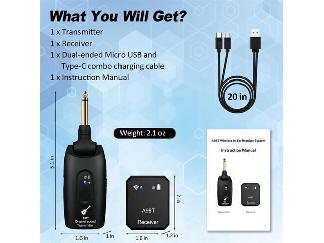 Wireless Guitar System Rechargeable 2.4G Digital Guitar Transmitter Receiver For Electric Guitar Bass Violin Accessories