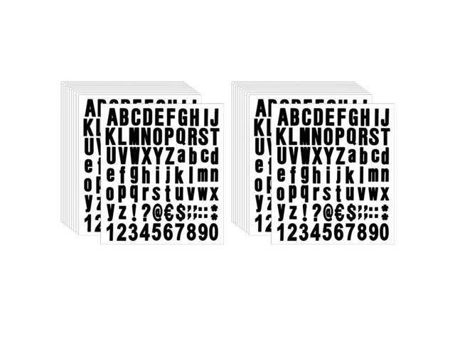 1540 Pieces 20 Sheets Self Adhesive Vinyl Letters Numbers Kit, Alphabet Number Stickers For Mailbox (Black, 1 Inch)