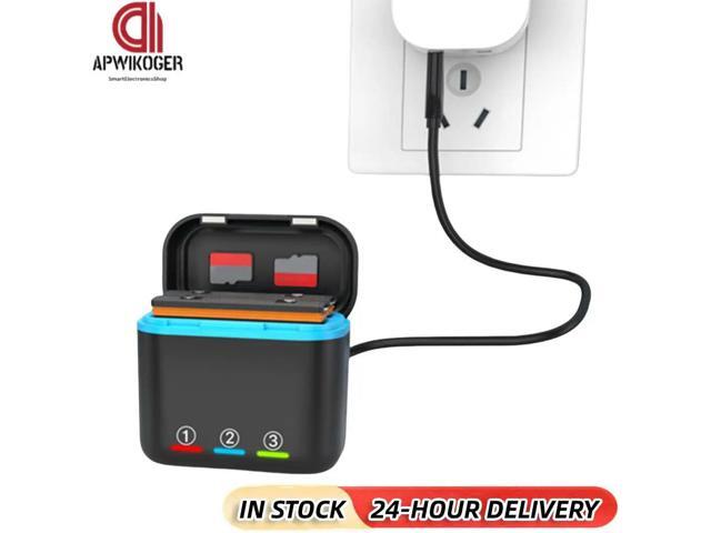 2-Channel Charger with Misro SD Card Slots Fast Charger Batteries Case for X3 Camera Accessories