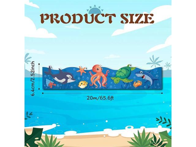 1 Roll Ocean Animal Board Borders Fit For Decorate Bulletin Boards,Walls,Desks,Window,Doors 65.6Ft