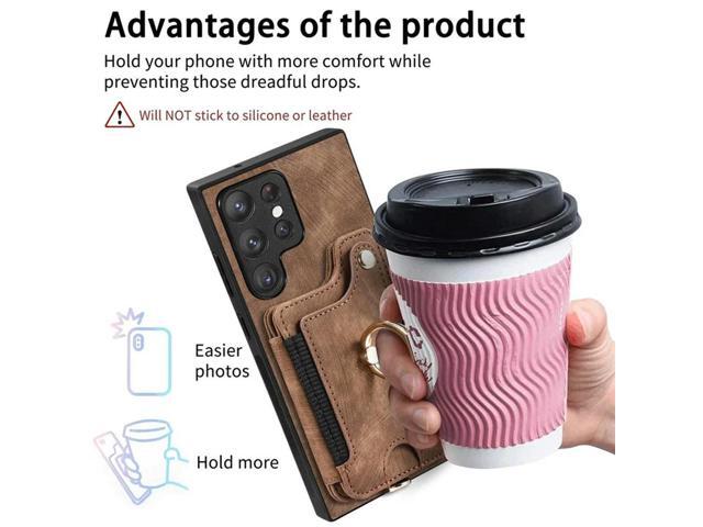 For Galaxy S24 Ultra Mobile Phone Case Leather Magnetic Wallet Card Slot Cover Fall Protective Cover