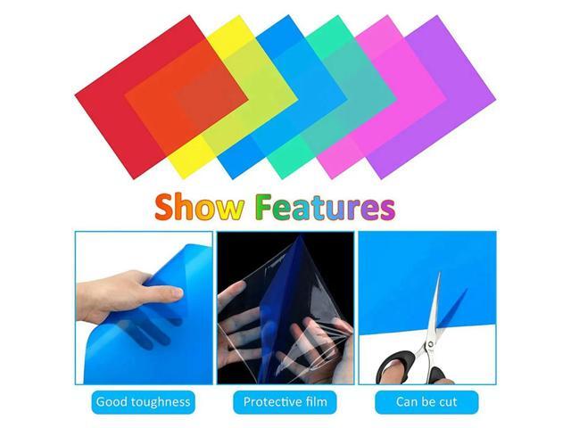 Pack Of 24 Colour Films Gel, Transparent Coloured Film, Heat Resistant For Lamps, Coloured Filter (30 X 21 Cm)
