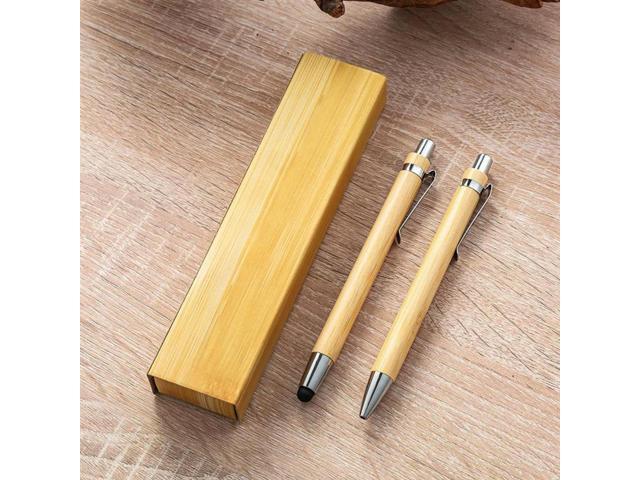10Set Bamboo Multifunctional Touch Pen & Ballpoint Pen Office School Wrting Stationery Business Signature Ball Pens