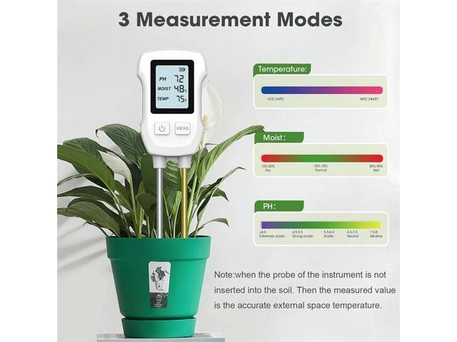3 In 1 Soil Moisture Meter, Digital Plant Moisture Meter For Temperature/Soil Moisture/PH Meter, Soil Test Meter