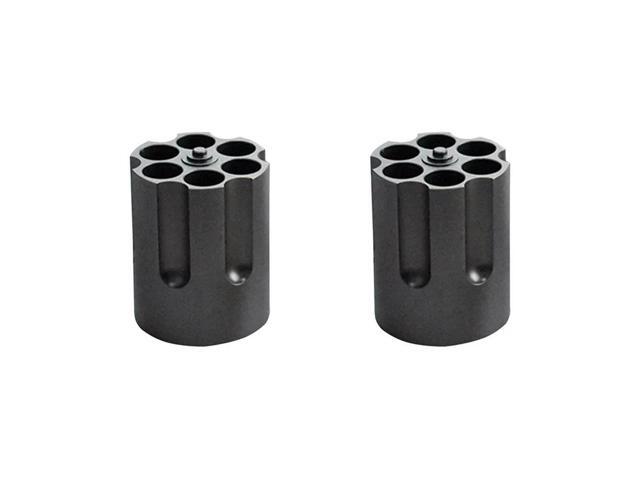 2X Revolver Pen Holder With 6 Slot Cylinder Design Heavy Duty Non-Slip Aluminum Alloy Office Creative Ornament