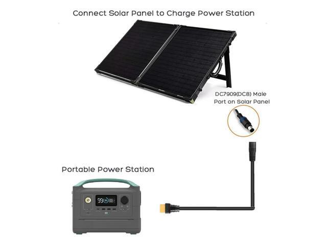 14AWG DC8mm Female DC7909 to XT60 Female Solar Panel Charging Cable for Ecoflow Goal Zero ALLPOWERS Power Station