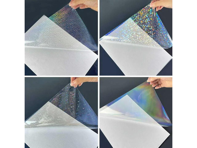 20 Sheets Holographic Sticker Paper A4 Size Vinyl Lamination Stickers Film Waterproof Self Adhesive Laminate Sticker Durable