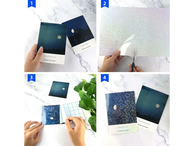 20 Sheets Holographic Sticker Paper A4 Size Vinyl Lamination Stickers Film Waterproof Self Adhesive Laminate Sticker Durable