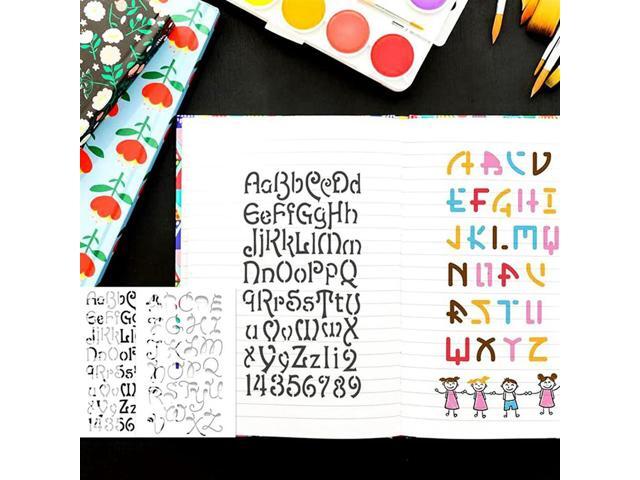36 Pcs Alphabet Stencils Reusable Letter Painting Stencils Plastic DIY Drawing Spraying Scale Templates
