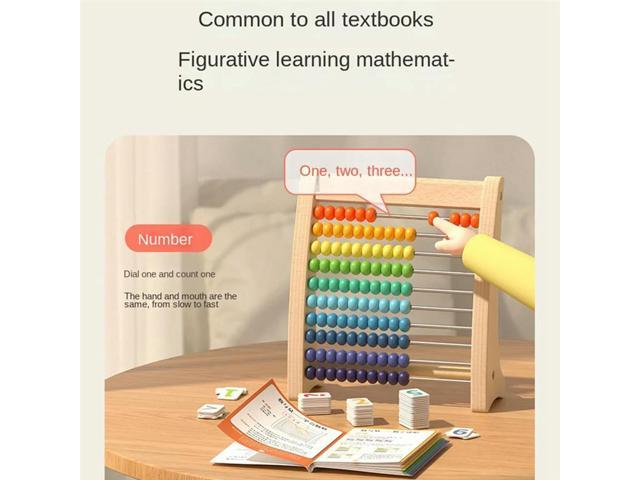 Mathematics Calculation Stand, Addition And Subtraction Number Recognition Artifact, Wooden Abacus