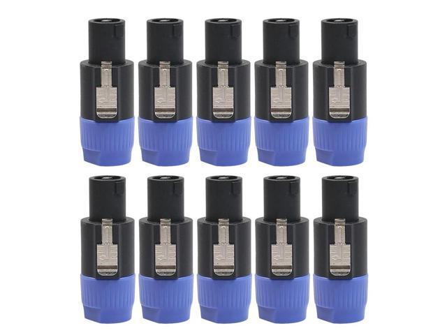 10pcs Speaker Audio Cable Plug Adapter 4-Pole 4Pin NL4FC Ohm Plug Connector Accessories Replacement Nickel-plated