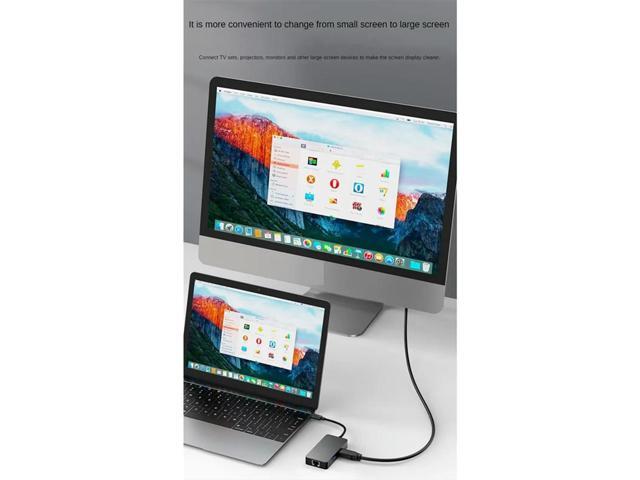 6-In-1 USB C Hub Laptop Docking Station Gigabit+USB3.2(10Gbps)+4K/60Hz HD+PD100W Fast Charge