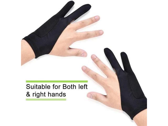 15 Pack Artist Gloves For Tablet Digital Drawing Glove Two Fingers Thicken Palm Rejection Glove For Graphics Pad (S)