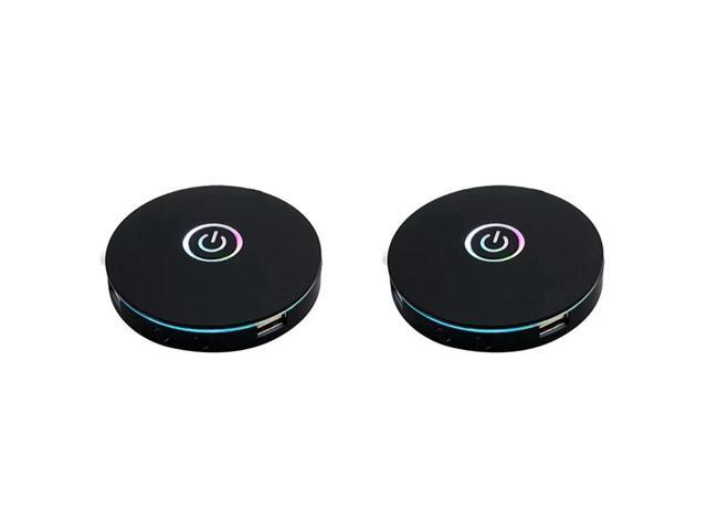 2X Computer Switch RGB Lighting Effect External Host Power Switch Button,Suitable For Internet Cafes,Offices (Black)