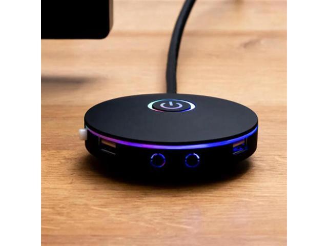 2X Computer Switch RGB Lighting Effect External Host Power Switch Button,Suitable For Internet Cafes,Offices (Black)